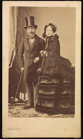 André Adolphe Eugène Disdéri, Napoleon III i Eugenia, odbitka albuminowa naklejona na tekturkę, ok. 1870